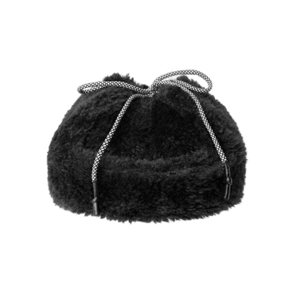 Kangol Faux Shearling Utility Flap Cap black black Back View