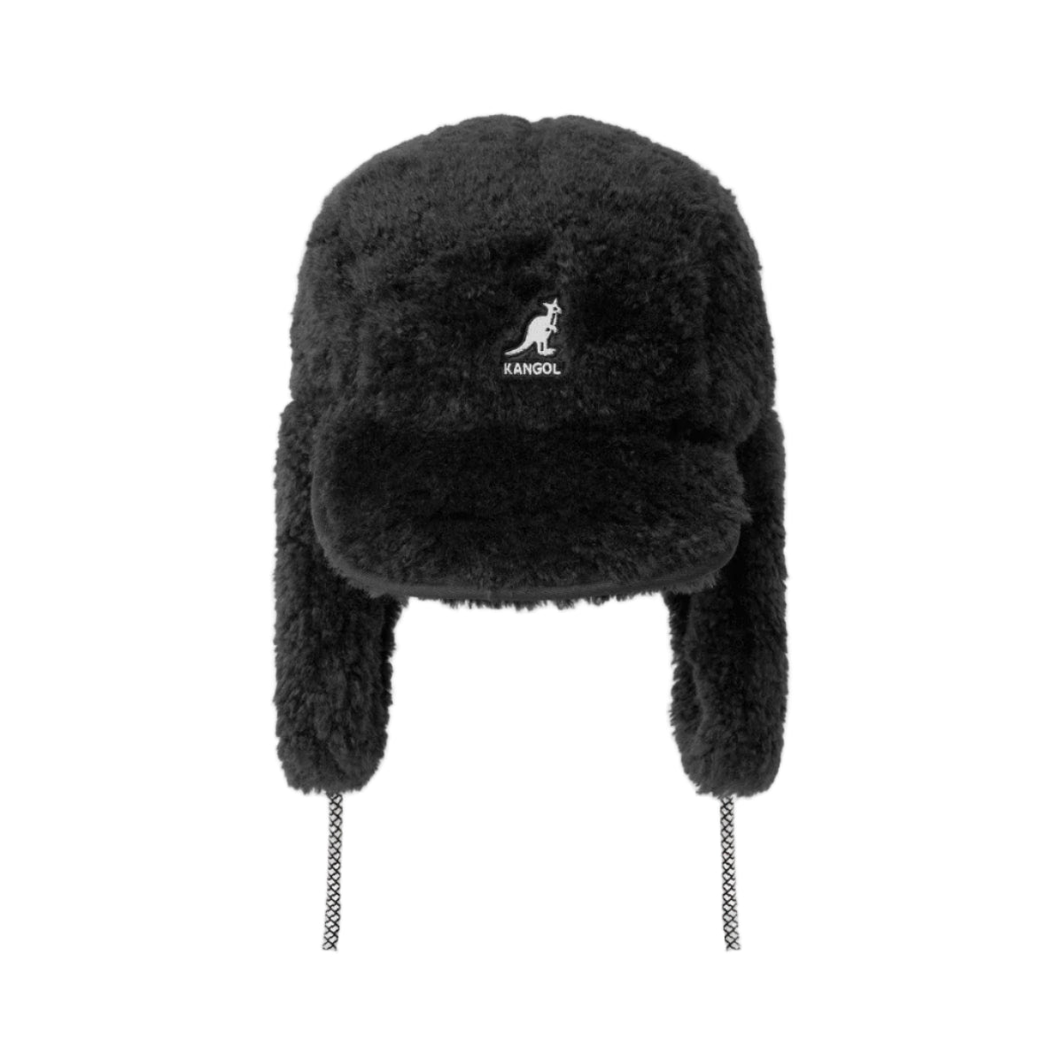 Faux Shearling Utility Flap Cap black