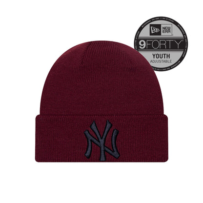 KIDS New York Yankees New Era Beanie Cardinal dark red Front View