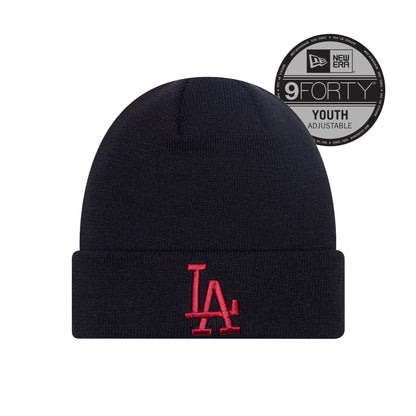 KIDS Los Angeles Dodgers New Era Beanie black black Front View