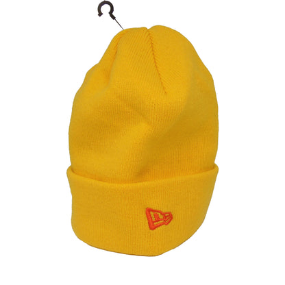 JustFitteds X New Era Cuff Beanie Yellow yellow Side View