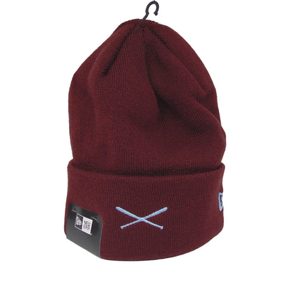 JustFitteds X New Era Cuff Beanie Maroon maroon Front View