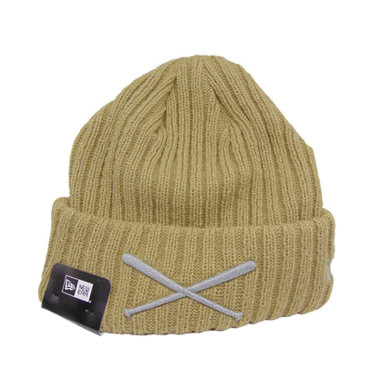 JustFitteds X New Era Rib Cuff Beanie Camel wheat Front View