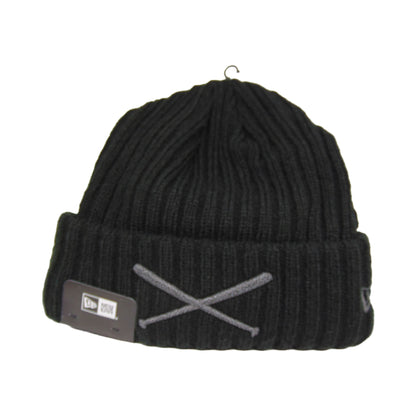 JustFitteds X New Era Rib Cuff Beanie Black black Front View