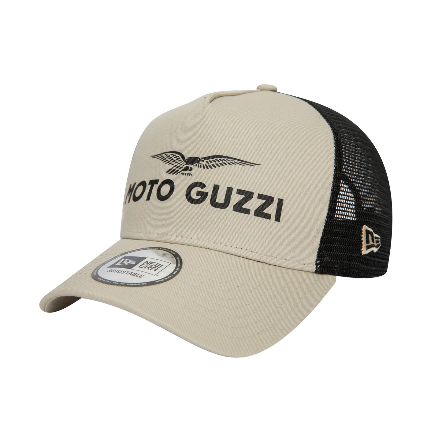 MOTO GUZZI New Era Trucker Cap Adjustable Stone BLK