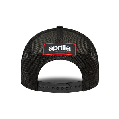APRILIA New Era Trucker Cap Adjustable Burger Black black 
white Back View