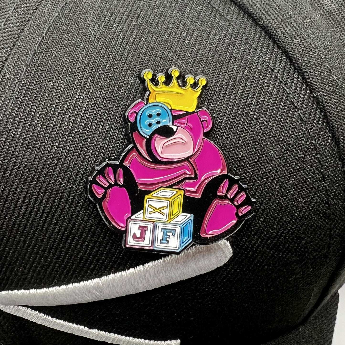 JustfFitteds Birthday Bear Metal Pin