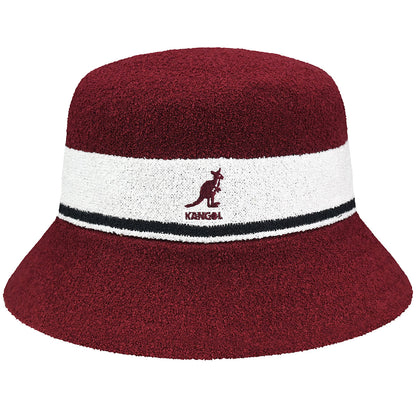 Kangol Bermuda Stripe Bucket Cranberry brown Front View