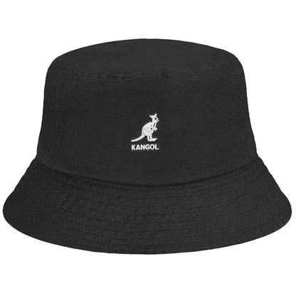 Kangol washed Bucket Black black Front View