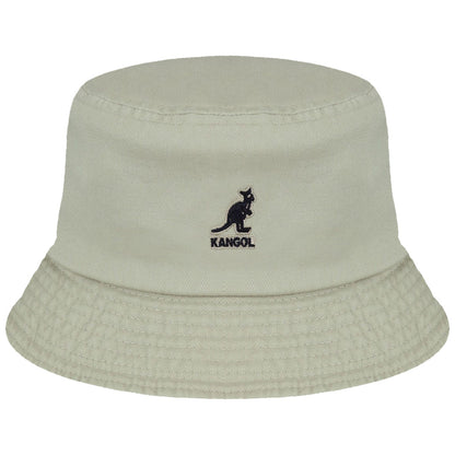 Kangol washed Bucket Khaki beige Front View