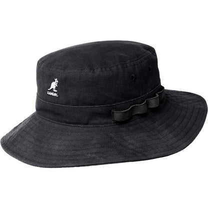 Kangol Utility Cords Jungle Hat Coal black Front View