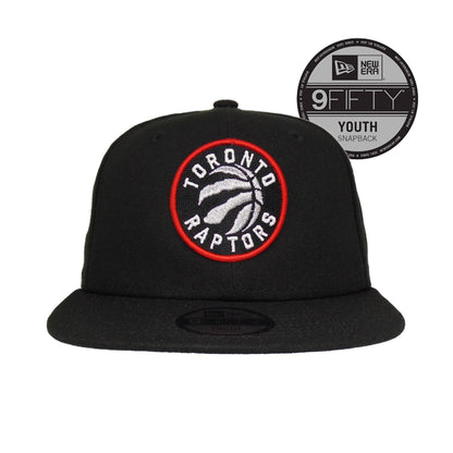 Toronto Raptors Custom New Era 9Fifty YOUTH Snap back Cap Black black Front View