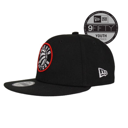 Toronto Raptors Custom New Era 9Fifty YOUTH Snap back Cap Black black Side View
