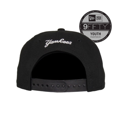 New York Yankees Custom New Era 9FIFTY YOUTH Snap back Cap Black black Back View