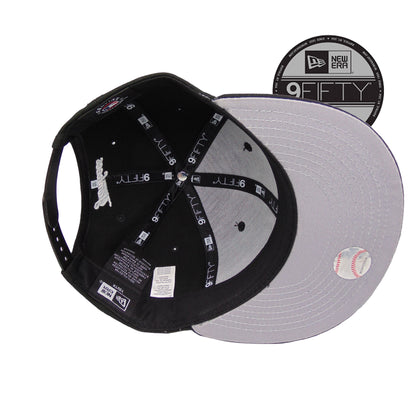 New York Yankees Custom New Era 9FIFTY YOUTH Snap back Cap Black black Undervisor View