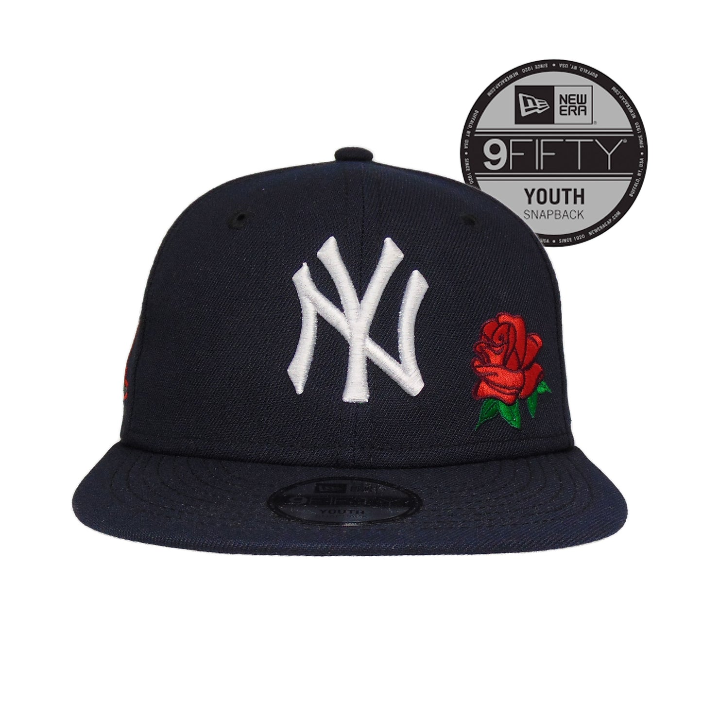 New York Yankees Custom New Era 9FIFTY YOUTH Snap back Cap Navy Rose
