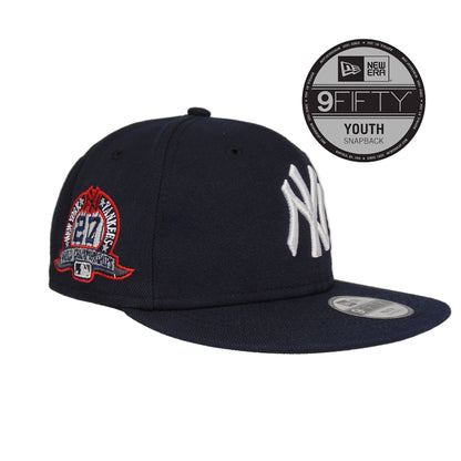 New York Yankees Custom New Era 9FIFTY YOUTH Snap back Cap Navy Floral navy Side View