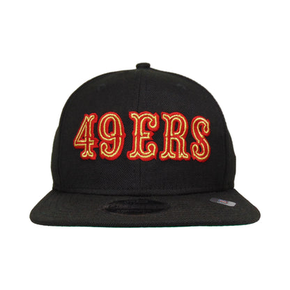 San Francisco 49ers Custom New Era 9FIFTY Snapback Cap Black black Front View