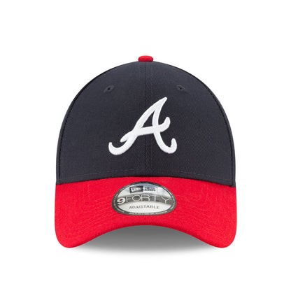 THE LEAGUE Atlanta Braves 9FORTY New Era Cap navy
red Front View