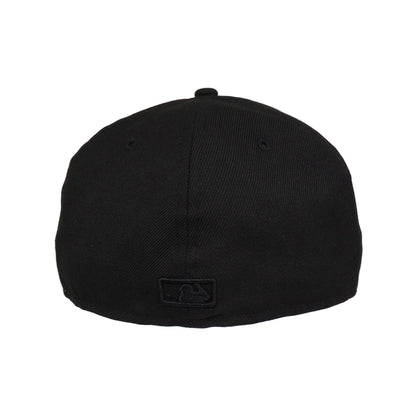 New York Yankees Custom New Era 59FIFTY Cap Black outline black 
white Back View