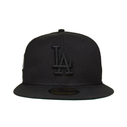 Los Angeles Dodgers Custom New Era 59FIFTY Cap Black 100th black Front View