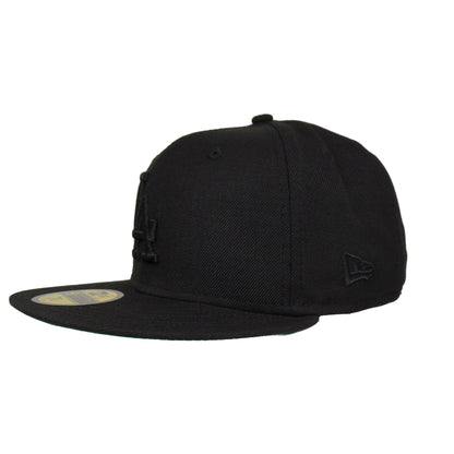Los Angeles Dodgers Custom New Era 59FIFTY Cap Black 100th black Back View