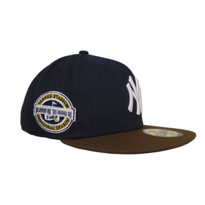 New York Yankees Custom New Era 59FIFTY Cap navy brown navy
brown Side View