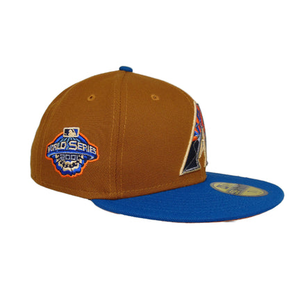 Arizona Diamondbacks Custom New Era Cap bronze WS 2001 brown
blue Side View