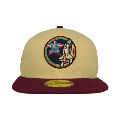 Houston Astros Custom New Era Cap Vegas gold Apollo 11 beige Front View