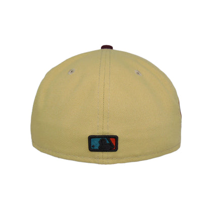 Houston Astros Custom New Era Cap Vegas gold Apollo 11 beige Undervisor View