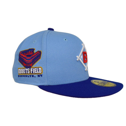 Brooklyn Dodgers custom New Era 59FIFTY Cap sky Ebbets Field sky blue
blue Side View