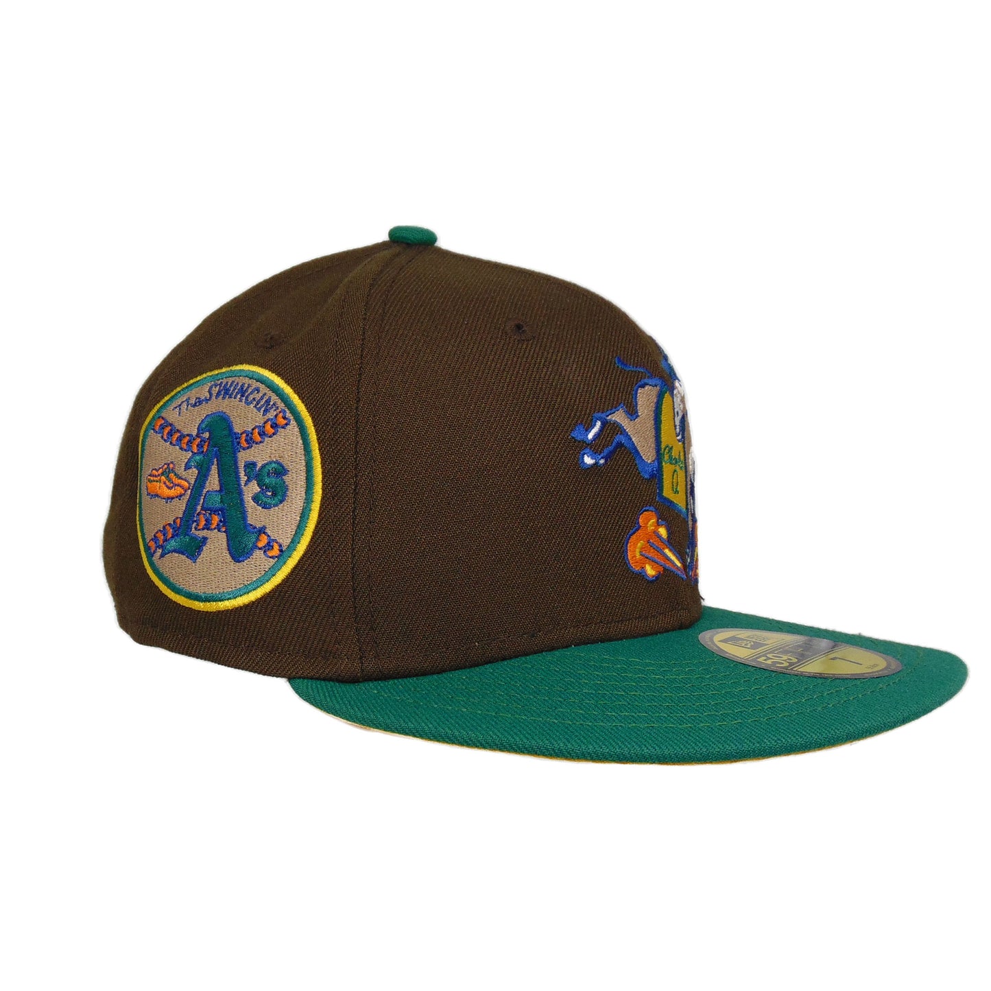 Oakland Athletics Custom New Era 59FIFTY  Cap brown green