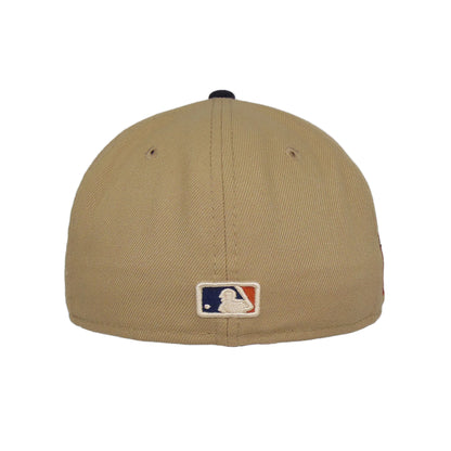 Los Angeles Dodgers Custom New Era 59FIFTY Cap Camel Stadium beige
brown Undervisor View