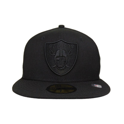 Las Vegas Raiders Custom New Era 59FIFTY Cap Blackout black Front View