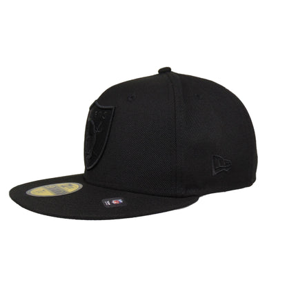 Las Vegas Raiders Custom New Era 59FIFTY Cap Blackout black Side View