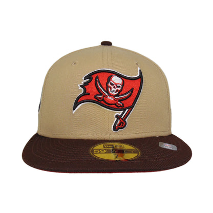 Tampa Bay Buccaneers Custom New Era 59FIFTY Cap Camel beige
brown Front View