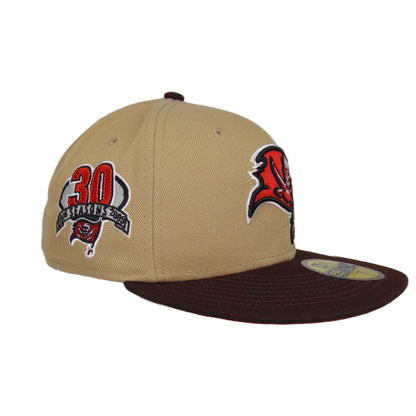 Tampa Bay Buccaneers Custom New Era 59FIFTY Cap Camel beige
brown Side View