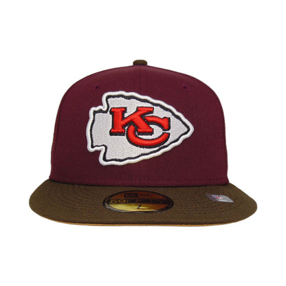 Kansas City Chiefs Custom New Era 59FIFTY Cap maroon 40th maroon
brown Front View