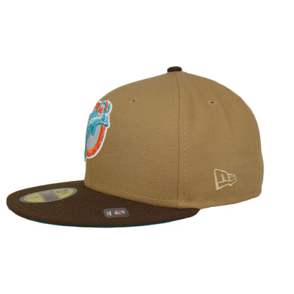 Miami Dolphins Custom New Era 59FIFTY Cap Hawaii 1999 beige
brown Back View