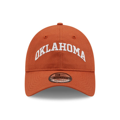 Oklahoma 9TWENTY New Era Cap burnt orange orange Front View