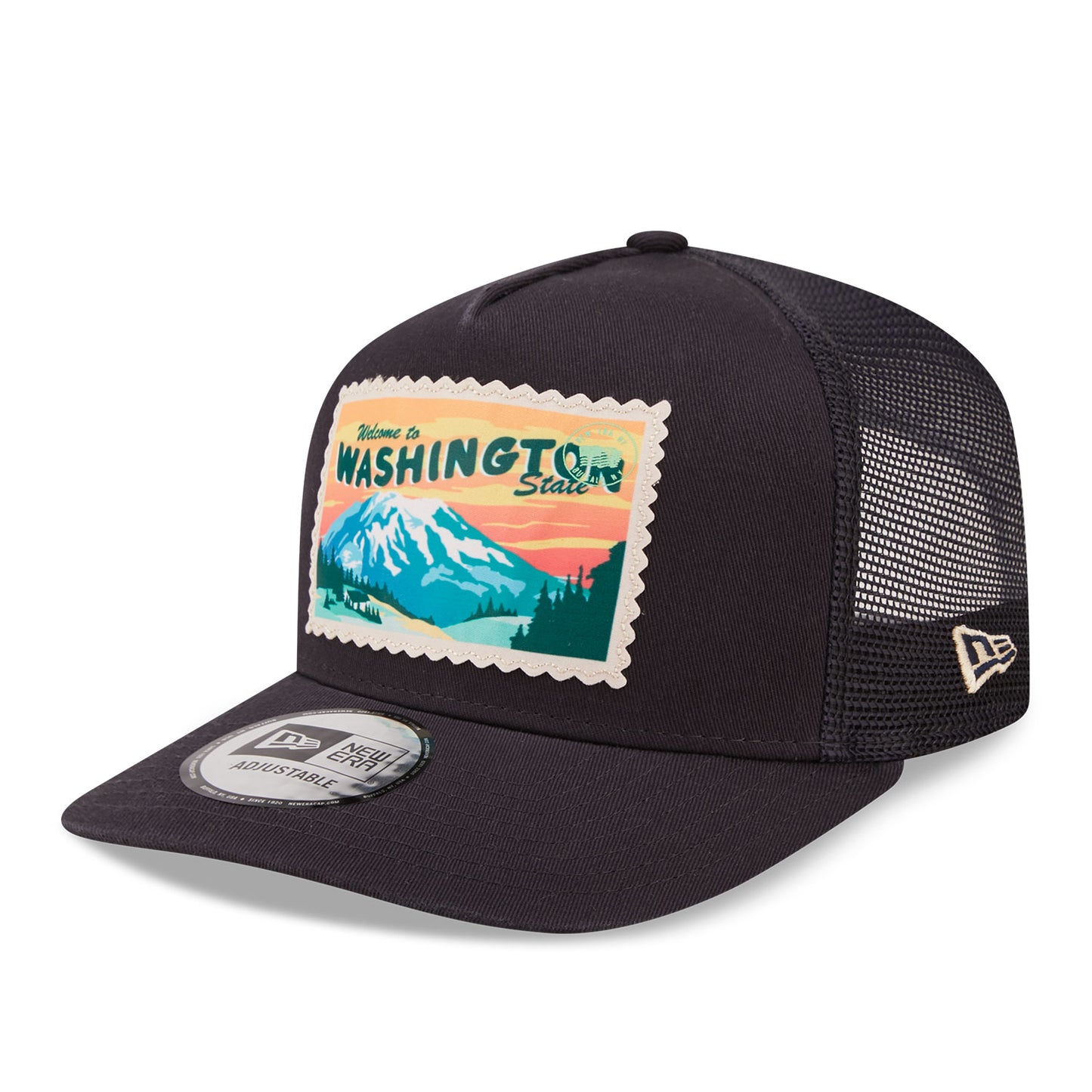 Washington State Stamp New Era Trucker Cap Adjustable