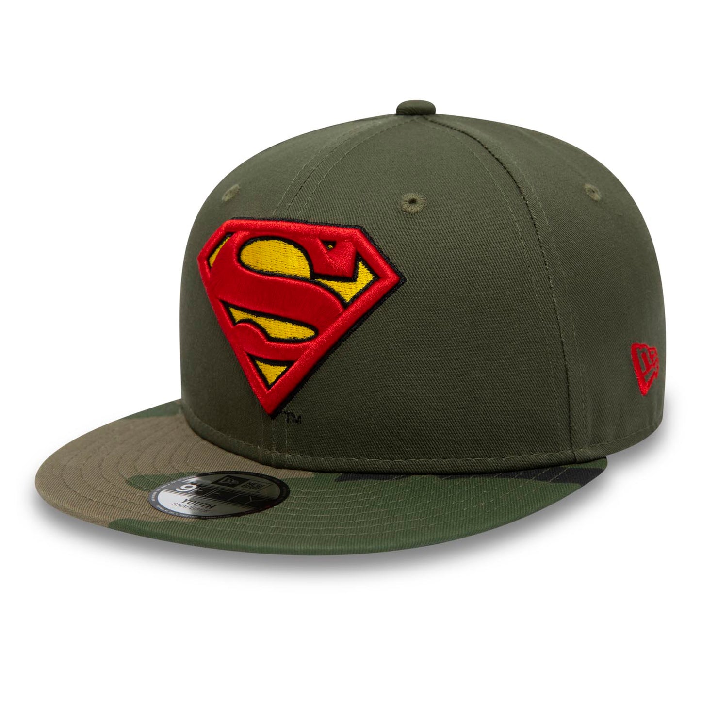 SUPERMAN Custom New Era 9Fifty YOUTH Snap back Cap olive
