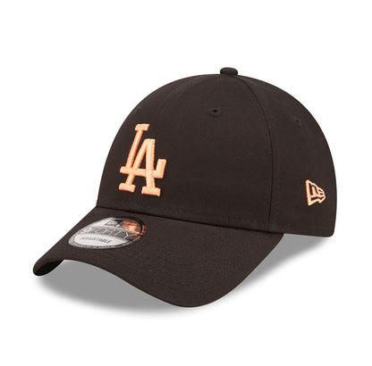 Los Angeles Dodgers 9FORTY New Era Cap black black 
yellow Side View