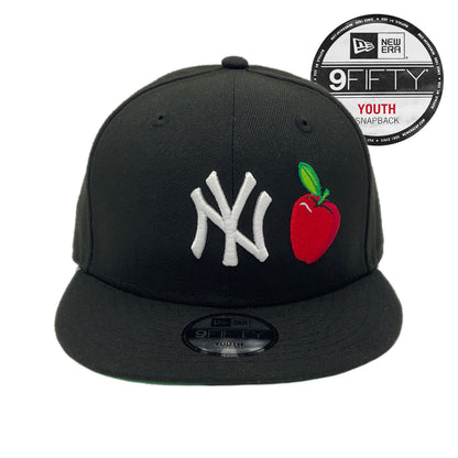 YOUTH New York Yankees Custom KIDS New Era 9Fifty Snap back Cap Black black Front View