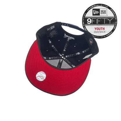 YOUTH New York Yankees Custom New Era 9Fifty Snap back Cap Navy Apple navy Side View
