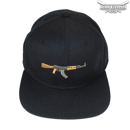 JustFitteds Exclusive Peace Snapback Cap black Front View