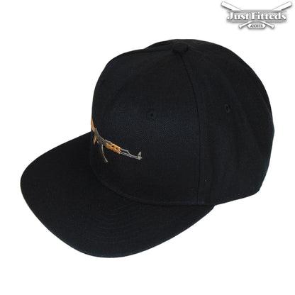 JustFitteds Exclusive Peace Snapback Cap black Undervisor View
