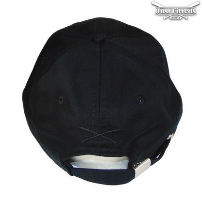 JustFitteds Exclusive Peace Strapback Dad Cap black Back View