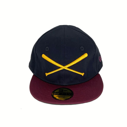 My first JustFitteds Crossed Bats Logo 59FIFTY New Era Cap "infant" Navy navy
maroon Front View