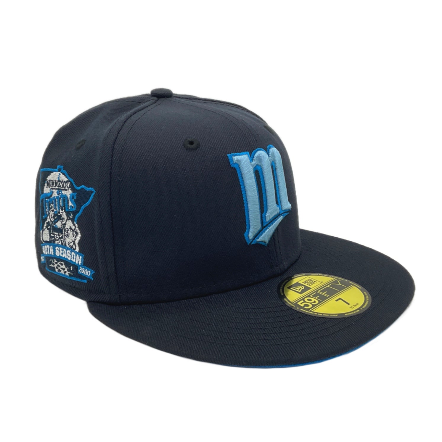 JustFitteds Exclusive Las Vegas Raiders Navy Sky Blue 59Fifty